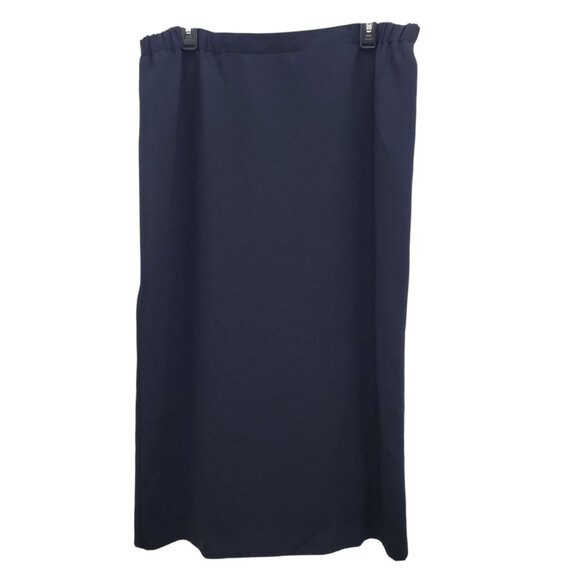 Studio One Woman's Dark Navy Blue Modest Long Career Pencil Skirt Plus Size 14W - Picture 1 of 7